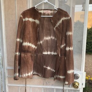 Lili Rose Brown Suede Tie-Dye Women's Jacket